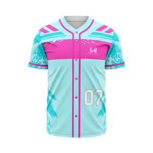 New Unisex High Quality Custom Printed Baseball Jersey 100% Breathable <b>Mesh</b> Polyester Anti Bacterial Plus Size Softball Jerseys - Product Image 5