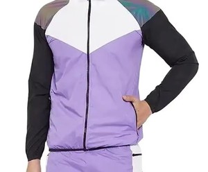 Men Color Blocking Tracksuit Set Full Sleeve Zipper Sporty Style Breathable <b>Polyester</b> <b>Shorts</b> Suit Spring Adult - Product Image 5