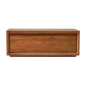 Mesa de Centro Moderna Minimalista de Madera de Teca Sólida Premium para Sala de Estar con Cajón de Almacenamiento Oculto y Estructura Resistente - Product Image 1