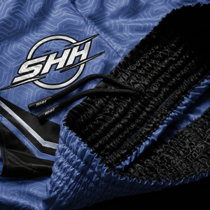 SHH Mixed Martial Arts <b>Shorts</b> Sublimation Print Quick Dry Unisex Adult MMA Training Wear Blue Black Design - Product Image 6