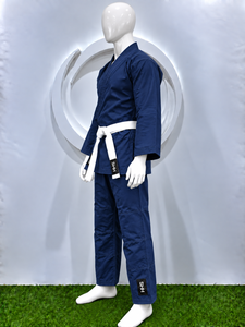 Premium Blue BJJ Gi Uniform Adult Brazilian Jiu Jitsu Kimono Reinforced Knee Pants White Belt Custom Grappling Training Wear - Product Image 4