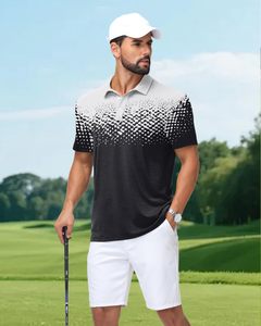 Polo à manches courtes en tricot à pois noirs et blancs pour homme, style décontracté et respirant, faible MOQ, polos pour homme - Product Image 6