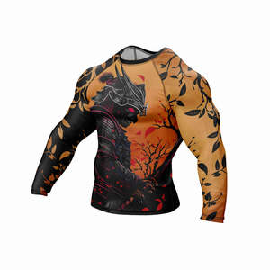 MMA Rashguard High Quality Customized Design Polyester/Spandex Fabric UPF50 Breathable Anti-Bacterial Sublimation Short - Product Image 2