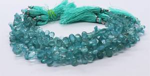 Apatita Azul Cielo Natural AAA, Forma de Pera Lisa, Cuentas de Apatita Azul Claro Lisas de 5x7 MM, Cuentas de Apatita Azul Cielo en Forma de Lágrima - Product Image 2