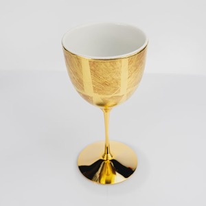 Elegant Round Design Wedding Occasion Metal Glassware Handmade Brass Wine <b>Goblet</b> Gold Rimmed - Product Image 4