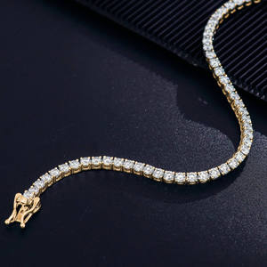 High Quality IGI Certified Hip Hop Bling Tennis Chain Necklace with Moissanite Stones Gold Plated Unisex Available Best Price - Product Image 6