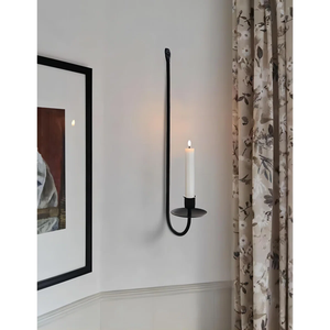 Elegant Iron Candlestick Holder <b>Black</b> Wall Mount <b>Candelabra</b> Home Decoration Durable Metal Candle Stand At Best Price - Product Image 2