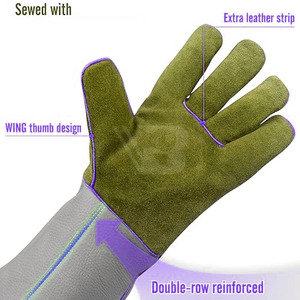 Nouveautés, gants de soudage respirants personnalisés avec logo OEM, gants de soudeur en cuir de vachette de haute qualité, très vendus - Product Image 6