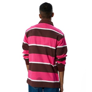 Chemise décontractée à manches longues pour homme, col montant, rayée, respirante, 100 % coton jersey, coupe classique, 220g, personnalisable, haute qualité - Product Image 4