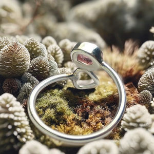 Bague en pierres précieuses réglable faite à la main en argent sterling 925 en forme de tourmaline rose d'amour précieux pour les bijoux de mariage ou de fête - Product Image 2