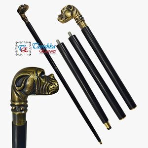 Bâton de marche nautique moderne Pitbull en aluminium et laiton, trois plis, en bois noir, fait à la main, pour la vieillesse, hommes et femmes. - Product Image 3