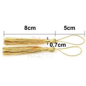 Best Selling Reasonable Price High Quality Nylon/Polyester <b>Soft</b> Fabric New Style Bullion <b>Wire</b> Tassels - Product Image 3