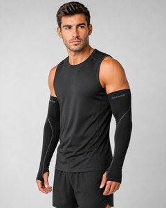 Manchons de cyclisme pour hommes FAWKES noirs anti-UV sans couture en Spandex et Polyester, protection longue manche, prix de gros personnalisé - Product Image 6