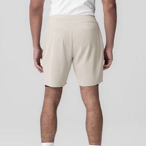 Shorts Bermuda en Coton Uni pour Homme, Taille Mi-Haute avec Cordon de Serrage, Vêtement de Sport Écologique, Séchage Rapide, Respirant, Tricoté - Product Image 1