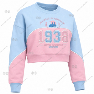 เสื้อสเวตเชิ้ตครอปปักลายสีสันตัดกันสำหรับผู้หญิงจากบริษัทกรีกแจ็คแอนด์จิลออฟอเมริกา อิงค์ ขายส่ง เสื้อผ้าสั่งทำสำหรับชมรมนักศึกษา - Product Image 3