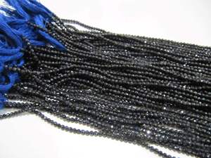 Cuentas facetadas de zafiro azul natural sin tratar de 2 mm, se venden por hebra de 13 pulgadas - Product Image 2