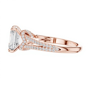 Anillo de Diamantes de Lujo Chapado en Oro de 14K para Mujer |   Elegante Joyería de Compromiso y Boda para Ella - Product Image 3
