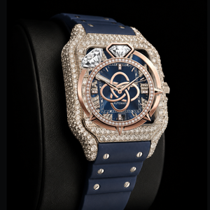 Montre de luxe pour homme en moissanite sertie de diamants, bracelet entièrement pavé de diamants - Product Image 3