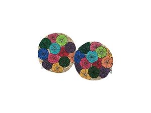 Hand Painted Jute Floral <b>Wall</b> <b>Plates</b> for Home Decor Handmade Decorative <b>Wall</b> Hanging Art - Product Image 5