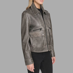 High Quality Women Genuine <b>Leather</b> <b>Jacket</b> Winter Latest Style Custom Logo Woman Clothes Outerwear <b>Long</b> Sleeve <b>Leather</b> <b>jackets</b> - Product Image 4