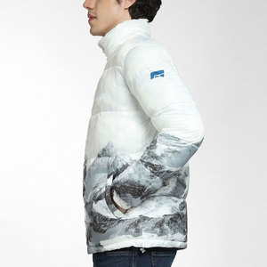 เสื้อแจ็คเก็ตพัฟเฟอร์ผู้ชายสำหรับฤดูหนาว คอตั้ง ปิดด้วยซิป ลายภูเขา กันลม สไตล์ลำลอง บุด้วยโพลีเอสเตอร์ ทรงปกติ - Product Image 3