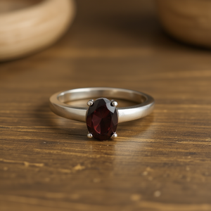 Designer <b>Garnet</b> Fine <b>Ring</b> 2.6 Grams - Product Image 3