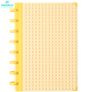 SWORLD Wholesale <b>A5</b> Block <b>Notepad</b> PP Cover Spiral Binding Building Block Design Multicolor DIY Notebook OEM ODM - Product Image 1