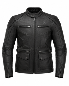 Chaqueta de Motocicleta de Cuero para Turismo de Aventura |   Negro Marrón Carbón |   Fabricante OEM ODM |   Diseño de Calidad Premium |   Ropa de Carreras - Product Image 1