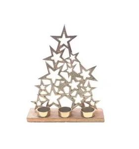 Round Silver Hammered <b>Tray</b> <b>Candle</b> Holder with 4 Tealight Cups for Indoor Home Christmas Decoration Use Tealight Holder - Product Image 5