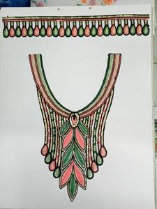 Embroidered Round Neck Collar <b>Patch</b> with Sequins <b>on</b> Net Fabric <b>Sew</b>-<b>On</b> Style for Ethnic Wear-Kurtis Blouses Sarees Gowns - Product Image 4