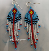 Boucles d'oreilles en perles de rocaille bohème fabriquées à la main macramé glands colorés à la mode motif de boule de femmes diamant perle cadeau de mariage principal