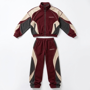 Conjunto Deportivo Color Crema y Marrón para Hombre, Chaqueta con Cremallera Personalizable y Pantalones Deportivos, Ropa Urbana Premium, Fabricante Mayorista - Product Image 3