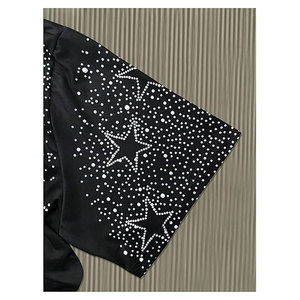 T-shirt à manches courtes pour hommes, imprimé étoile scintillante et strass, col rond, décontracté, graphique brillant, léger, confortable, streetwear - Product Image 4