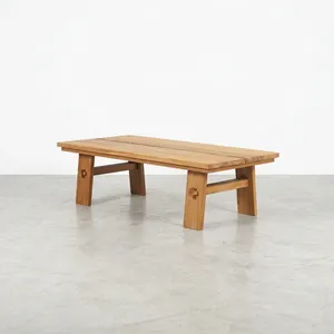 Mesa de Centro Moderna para Exteriores de Madera de Teca Sólida, Resistente a la Intemperie, Acabado Natural, para Muebles de Sala de Estar - Product Image 6