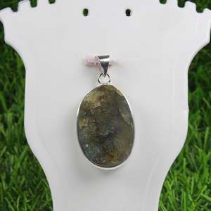 Labradorite naturelle Druzy Bezel Pendant Amazing Charm Necklace Sterling Silver Plating Brass Main Supply Labrotorite Druzy Maker - Product Image 4