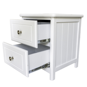 Clean-Lined 2-Slide Wood Bedside Chest, Multi-Purpose Accent <b>End</b> <b>Table</b> for Bedroom & Tight Spaces - Product Image 4
