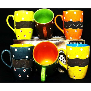 Juego de Tazas de Leche de Cerámica Clásicas Hechas en India - Product Image 1