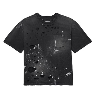 เสื้อยืดผู้ชายแบบดิสเทรส ปรับแต่งได้ ผลิตจากผ้าฝ้าย 100% สไตล์สตรีทแวร์ รับสั่งพิมพ์ลาย มีทุกสี ระบายอากาศได้ดี - Product Image 1