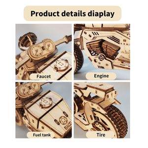 Kit Modello Moto 3D in Legno Fatto a Mano per Regalo Unico o Decorazione Natalizia - Product Image 3