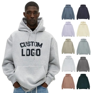 Sweat-shirts à capuche épais pour hommes, 100% coton, 500 g/m², personnalisables avec logo, épaules tombantes, impression floquée - Product Image 1