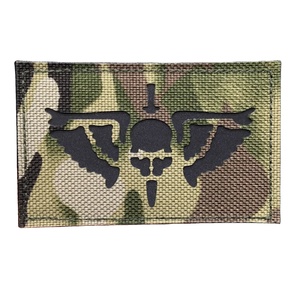 <b>Patch</b> House Rectangular Canvas <b>Patch</b> With Skull And Gun Design <b>Sew</b>-<b>On</b> Appliqued 3D Embossed For Bags - Product Image 3