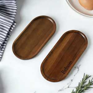 Plateau de service en bois écologique, fait main, pour servir les aliments, décoratif, pour le rangement et l'organisation - Product Image 3