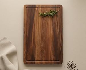 Planche à découper en bois pour la préparation des aliments en cuisine, planche à découper en bois naturel durable pour hacher les légumes, les fruits et la viande, utilisation quotidienne - Product Image 3