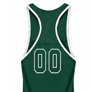 Dark Green <b>White</b> Swim <b>Tank</b> <b>Top</b> Sleeveless Racerback Lightweight Quick Dry Breathable Training Performance Athletic Swimwear - Product Image 4