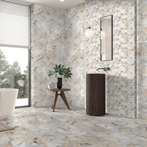 Carrelage mural en céramique blanc brillant 300x600, style minimaliste, pour bureaux d'entreprise haut de gamme et intérieurs de bâtiments - Product Image 1