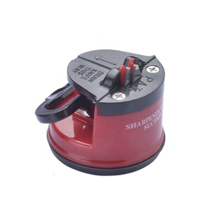 Afilador de Cuchillos de Acero al Carbono Multiusos Rojo Ecológico Mini Hecho en Taiwán con Ventosa - Product Image 1
