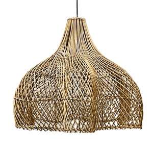 Abat-jour en rotin fait main en forme d'étoile, style bohème, éclairage suspendu écologique pour intérieur - Product Image 5
