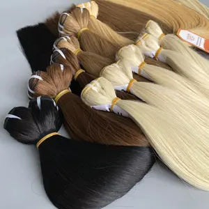 Estensioni dei capelli umani vietnamiti Remy grezzi trama della macchina diritta colore biondo cenere per fare parrucche