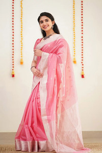 Sari de luxe en soie Litchi jacquard, avec chemisier non cousu, pour soirée, ethnique, multicolore, design moderne, toutes saisons, vente en gros - Product Image 2