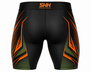 Custom Men Compression Shorts Black Orange Quick Dry Stretch Gym Running Training Sports Base Layer Tights OEM Private Label Man - Product Image 2